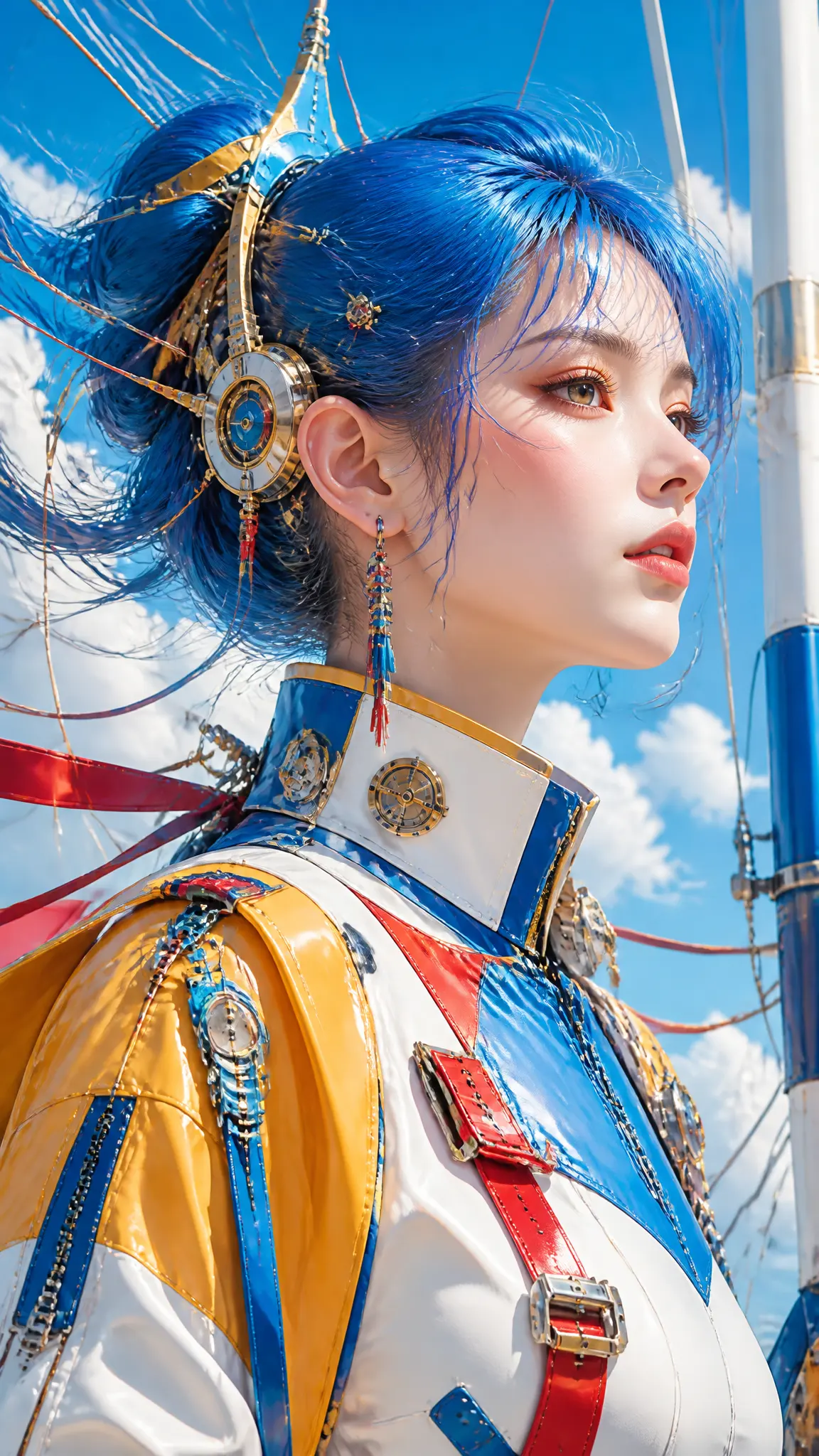 A single adult female character as the dominant visual subject